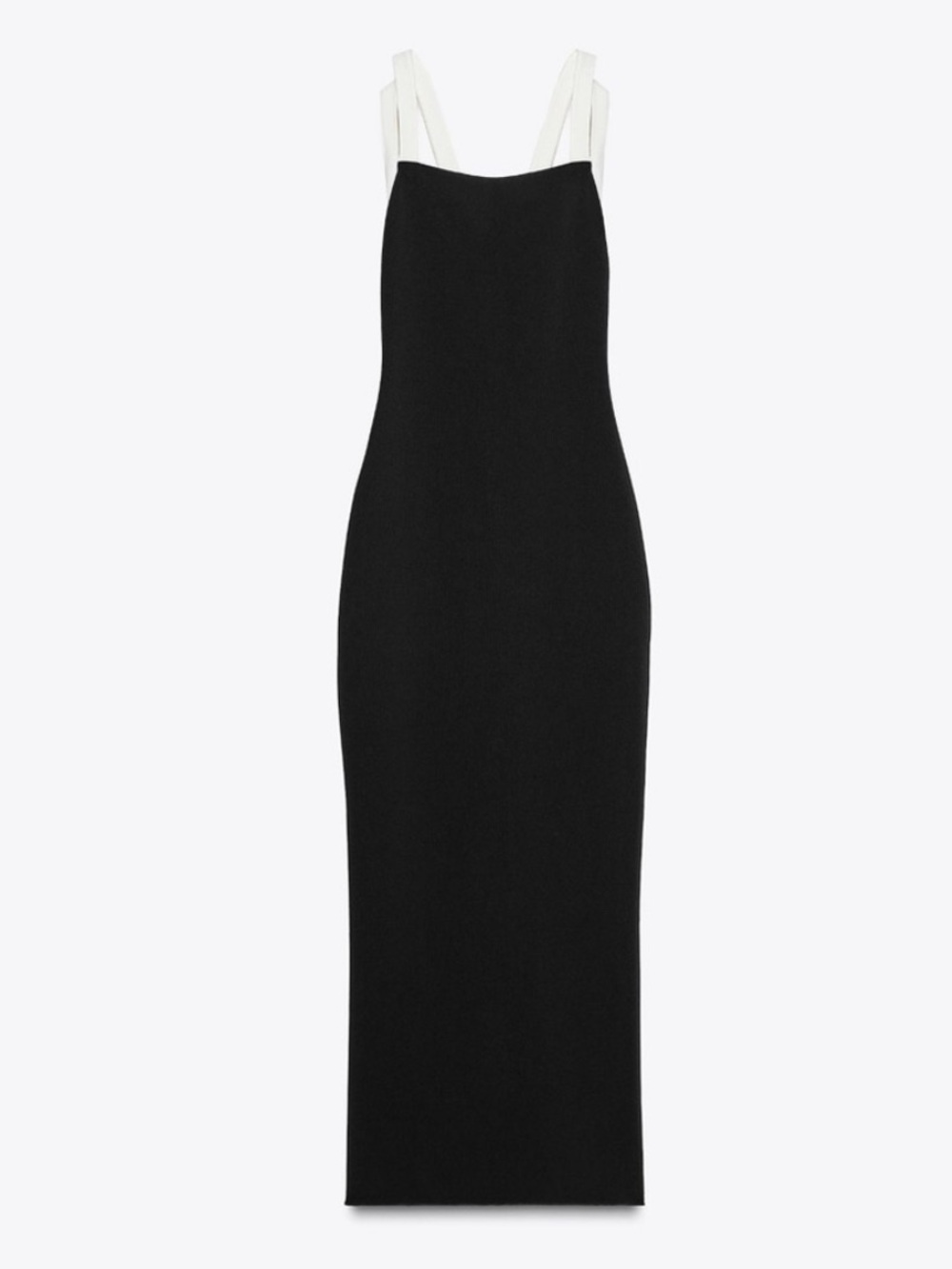 ZARA Sculpt Fabric bow back Black Halter Dress with Contrast white Straps - Picture 8 of 10